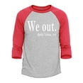 thumbnail image 1 of Shop4Ever Men's We Out. Harriet Tubman, 1849 Raglan Baseball Shirt Small Heather Grey/Red, 1 of 4
