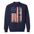 thumbnail image 1 of Shop4Ever Men's We The People American Flag Crewneck Sweatshirt XXX-Large Navy, 1 of 5