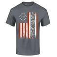thumbnail image 1 of Shop4Ever Men's We The People American Flag Graphic T-shirt Small Charcoal, 1 of 5