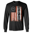 thumbnail image 1 of Shop4Ever Men's We The People American Flag Long Sleeve Shirt 3XL Black, 1 of 5