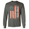 thumbnail image 1 of Shop4Ever Men's We The People American Flag Long Sleeve Shirt Large Charcoal, 1 of 5