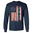 thumbnail image 1 of Shop4Ever Men's We The People American Flag Long Sleeve Shirt XX-Large Navy, 1 of 5