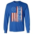 thumbnail image 1 of Shop4Ever Men's We The People American Flag Long Sleeve Shirt XXX-Large Royal Blue, 1 of 5
