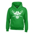 thumbnail image 1 of Shop4Ever Men's White Pirate Captain Skull with Scimitars Hooded Sweatshirt Hoodie Small Irish Green, 1 of 5