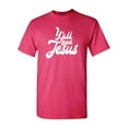 thumbnail image 1 of Shop4Ever Men's Y'all Need Jesus Graphic T-shirt Small Heliconia Pink, 1 of 5
