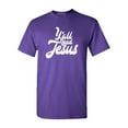 thumbnail image 1 of Shop4Ever Men's Y'all Need Jesus Graphic T-shirt Small Purple, 1 of 5