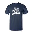 thumbnail image 1 of Shop4Ever Men's Y'all Need Jesus Graphic T-shirt XX-Large Navy, 1 of 5