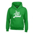 thumbnail image 1 of Shop4Ever Men's Y'all Need Jesus Hooded Sweatshirt Hoodie X-Large Irish Green, 1 of 5