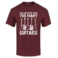 thumbnail image 1 of Shop4Ever Men's You Can Never Have Too Many Guitars Musician Guitarist Graphic T-shirt Medium Maroon, 1 of 5