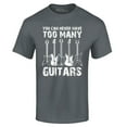 thumbnail image 1 of Shop4Ever Men's You Can Never Have Too Many Guitars Musician Guitarist Graphic T-shirt X-Large Charcoal, 1 of 5