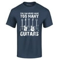 thumbnail image 1 of Shop4Ever Men's You Can Never Have Too Many Guitars Musician Guitarist Graphic T-shirt XX-Large Navy, 1 of 5