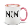 thumbnail image 1 of Shop4Ever® Mom Squared Mother of 3 Ceramic Coffee Mug Cup Gift for Mom of Three (Pink Handle 11 oz.), 1 of 4