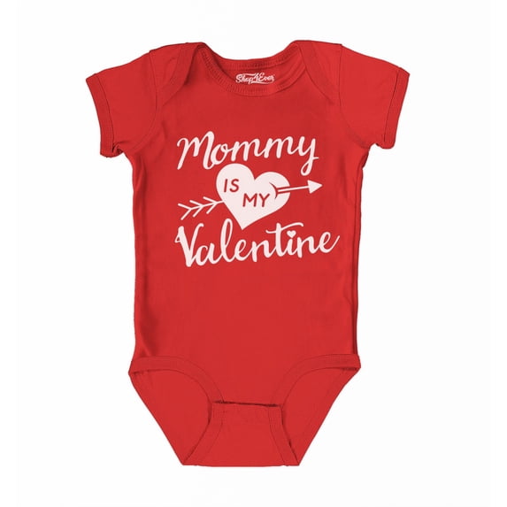 Shop4Ever Mommy is My Valentine Baby's Bodysuit Infant Cotton Romper 12 Months Red