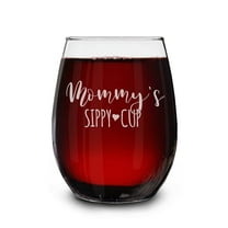 Shop4Ever® Mommy's Sippy Cup Engraved Stemless Wine Glass Funny New Mom Gift 15 oz.