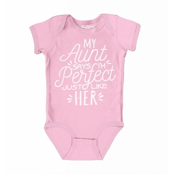 Shop4Ever My Aunt Says I'm Perfect Like Her Baby's Bodysuit Infant Cotton Romper 24 Months Pink