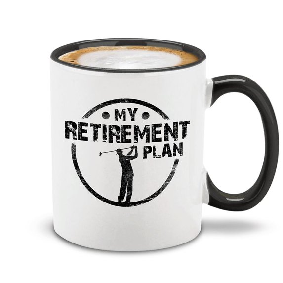 Shop4Ever My Retirement Plan Golfing Novelty Ceramic Coffee Mug Tea Cup Gift Golf Retiree Gift (Black Handle 11 oz.)