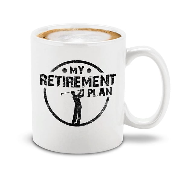 Shop4Ever My Retirement Plan Golfing Novelty Ceramic Coffee Mug Tea Cup Gift Golf Retiree Gift (White Handle 11 oz.)
