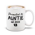 thumbnail image 1 of Shop4Ever Promoted To Auntie Est 2023 Ceramic Coffee Tea Mug Cup 11 oz. Funny Gift for Her, New Aunt, New Auntie (White Handle 11 oz.), 1 of 5
