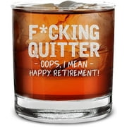 Shop4Ever® Quitter Oops, I Mean Happy Retirement! Engraved Whiskey Glass (11oz.)