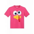 thumbnail image 1 of Shop4Ever Silly  Eye Turkey Face Thanksgiving Toddler's Cotton T-Shirt 2T Hot Pink, 1 of 6