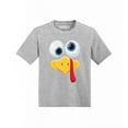 thumbnail image 1 of Shop4Ever Silly  Eye Turkey Face Thanksgiving Toddler's Cotton T-Shirt 3T Heather Grey, 1 of 6