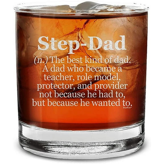 Shop4Ever Step-Dad Definition Engraved 11 oz Old Fashioned Whiskey Glass