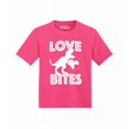 thumbnail image 1 of Shop4Ever T-Rex Love Bites Dinosaur Valentine's Day Toddler's Cotton T-Shirt 3T Hot Pink, 1 of 6