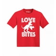 thumbnail image 1 of Shop4Ever T-Rex Love Bites Dinosaur Valentine's Day Toddler's Cotton T-Shirt 5T/6T Red, 1 of 6