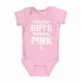 thumbnail image 1 of Shop4Ever Tough Guys Wear Pink Baby's Bodysuit Infant Cotton Romper 24 Months Pink, 1 of 5