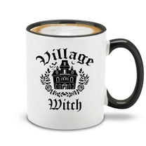 Shop4Ever Village Witch Novelty Ceramic Coffee Mug Tea Cup Halloween Gift (Black Handle 11 oz.)