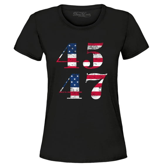 Shop4Ever Women's 45 47 Graphic T-Shirt Large Black