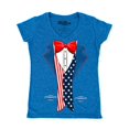 thumbnail image 1 of Shop4Ever Women's 4th of July USA Tuxedo American Flag Costume Slim Fit V-Neck T-Shirt Medium Heather Royal Blue, 1 of 5