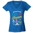 thumbnail image 1 of Shop4Ever Women's A Lot Can Happen in 3 Days Easter Christian Slim Fit V-Neck T-Shirt XX-Large Heather Royal Blue, 1 of 5