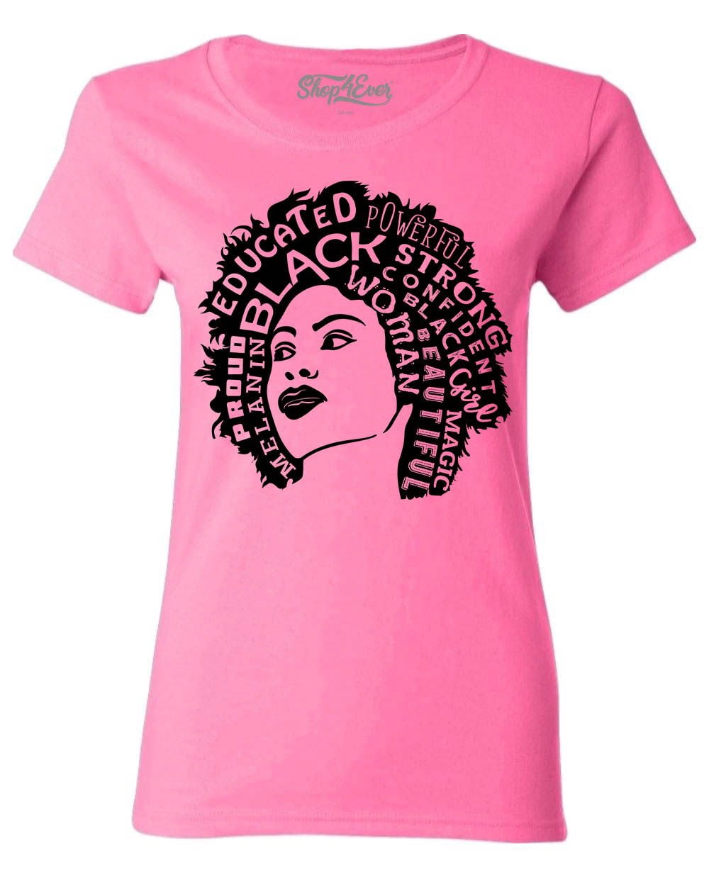 Camiseta Juneteenth África - Mujer, Talla XXX-L, Color Rosa Azalea