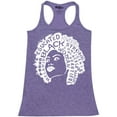 thumbnail image 1 of Shop4Ever Women's African American Woman Afro Word Cloud Racerback Tank Top Large Purple, 1 of 5
