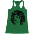 thumbnail image 1 of Shop4Ever Women's African American Woman Afro Word Cloud Racerback Tank Top X-Small Kelly Green, 1 of 5