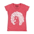 thumbnail image 1 of Shop4Ever Women's African American Woman Afro Word Cloud Slim Fit V-Neck T-Shirt XX-Large Heather Red, 1 of 5