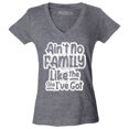 thumbnail image 1 of Shop4Ever Women's Ain't No Family Like The One I've Got Reunion Slim Fit V-Neck T-Shirt Small Heather Charcoal, 1 of 5