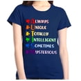 thumbnail image 1 of Shop4Ever Women's Always Unique Autism Awareness Graphic T-Shirt Large Navy, 1 of 5