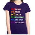 thumbnail image 1 of Shop4Ever Women's Always Unique Autism Awareness Graphic T-Shirt Small Purple, 1 of 5