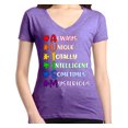 thumbnail image 1 of Shop4Ever Women's Always Unique Autism Awareness Slim Fit V-Neck T-Shirt Small Heather Purple, 1 of 5