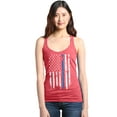 thumbnail image 1 of Shop4Ever Women's American Flag Blue Line Patriotic 4th of July Racerback Tank Top X-Large Red, 1 of 5