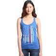 thumbnail image 1 of Shop4Ever Women's American Flag Red Line Patriotic 4th of July Racerback Tank Top Medium Royal Blue, 1 of 5