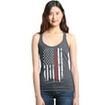 thumbnail image 1 of Shop4Ever Women's American Flag Red Line Patriotic 4th of July Racerback Tank Top X-Small Charcoal, 1 of 5