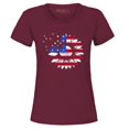 thumbnail image 1 of Shop4Ever Women's American Flag Sunflower Flower Star 4th of July Graphic T-Shirt Medium Maroon, 1 of 5