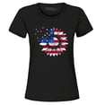 thumbnail image 1 of Shop4Ever Women's American Flag Sunflower Flower Star 4th of July Graphic T-Shirt Small Black, 1 of 5