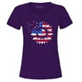 thumbnail image 1 of Shop4Ever Women's American Flag Sunflower Flower Star 4th of July Graphic T-Shirt X-Large Purple, 1 of 5