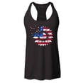 thumbnail image 1 of Shop4Ever Women's American Flag Sunflower Flower Star 4th of July Racerback Tank Top Large Black, 1 of 5