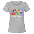 thumbnail image 1 of Shop4Ever Women's Autism Acceptance Infinity Symbol Graphic T-Shirt Small Sports Grey, 1 of 5