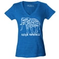 thumbnail image 1 of Shop4Ever Women's Autism Awareness Elephant Slim Fit V-Neck T-Shirt XX-Large Heather Royal Blue, 1 of 5